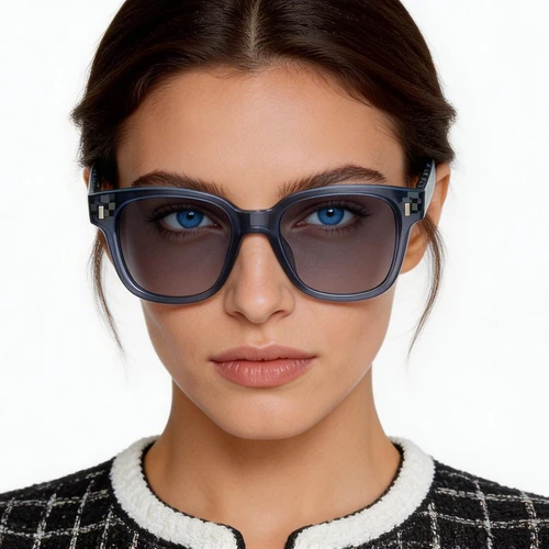 Occhiali da sole rettangolari in plastica blu #BS2503-0318