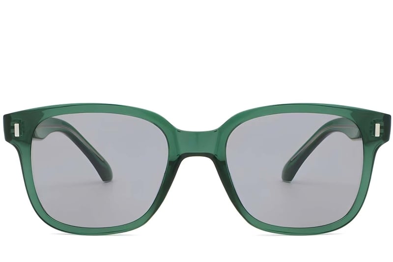 Rectangular Green Plastic Sunglasses #BS2503-0320