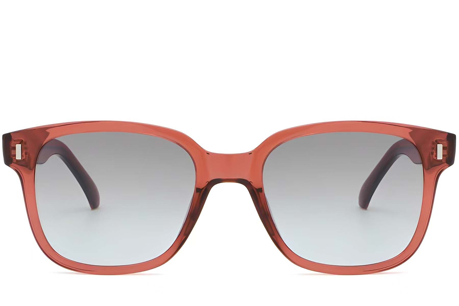 Rectangular Red Plastic Sunglasses #BS2503-0321