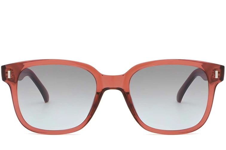 Rectangular Red Plastic Sunglasses #BS2503-0321