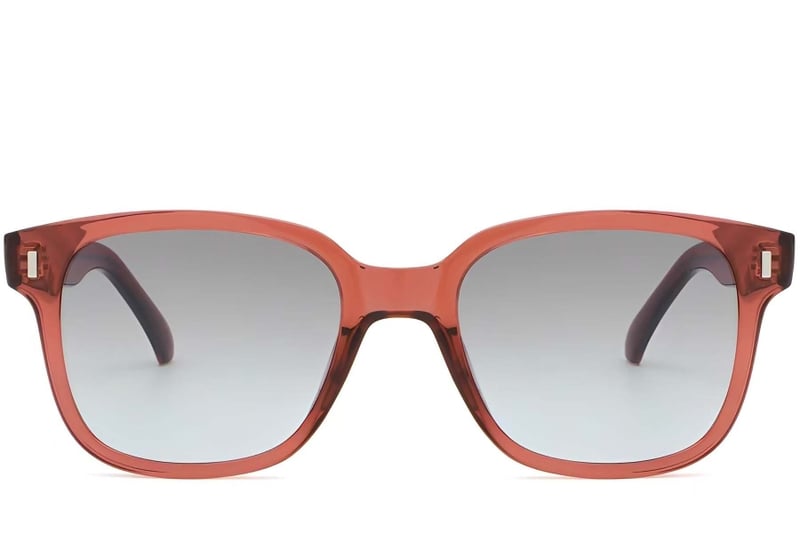Rectangular Red Plastic Sunglasses #BS2503-0321