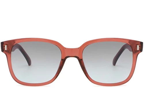 Rectangular Red Plastic Sunglasses #BS2503-0321