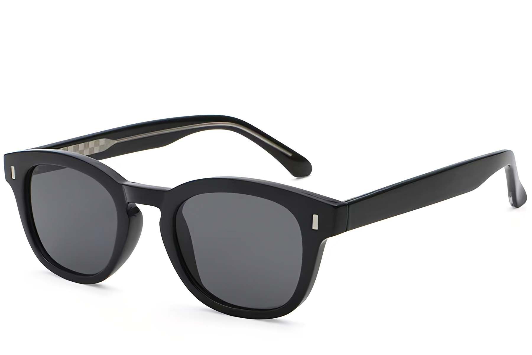 Oval Black Plastic Sunglasses #BS2503-0323