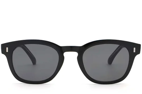 Lunettes de soleil ovales en plastique noir #BS2503-0323