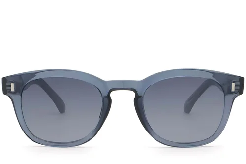 Lunettes de soleil ovales en plastique bleu #BS2503-0324