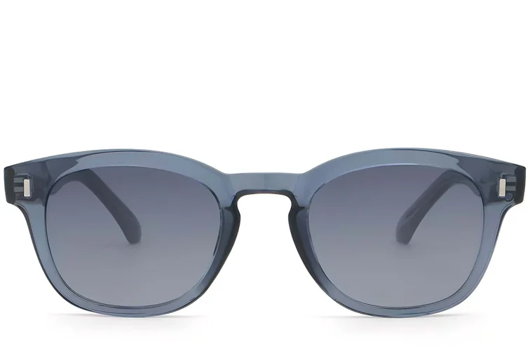 Gafas de sol ovaladas de plástico azul #BS2503-0324