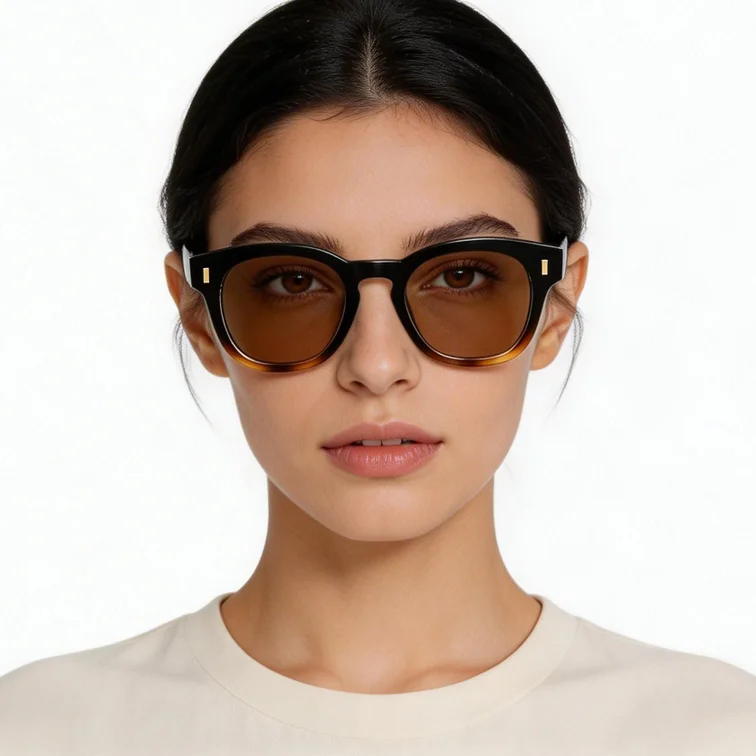Oval Tortoiseshell Plastic Sunglasses #BS2503-0325