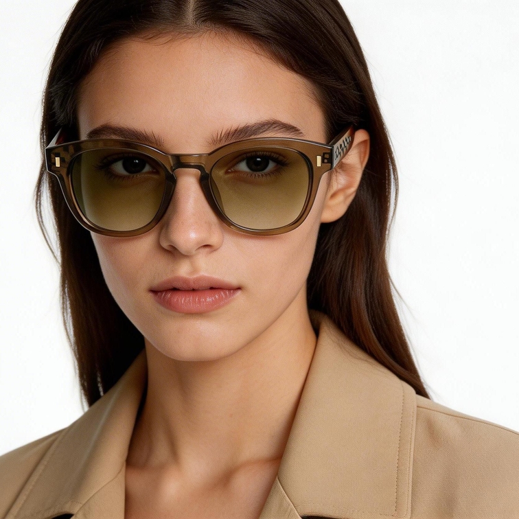 Oval Brown Plastic Sunglasses #BS2503-0326