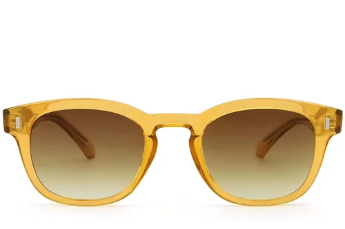 Lunettes de soleil ovales en plastique jaune #BS2503-0327