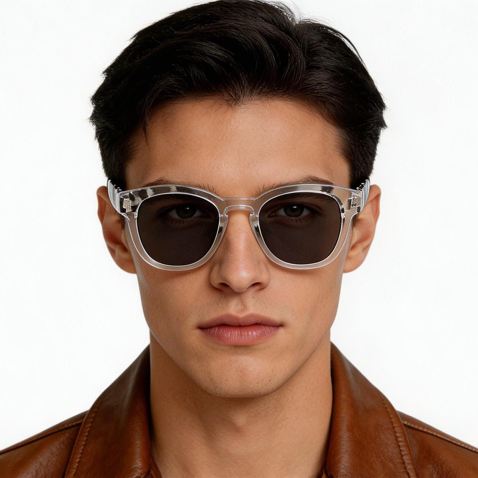 Gafas de sol ovaladas de plástico transparente #BS2503-0328