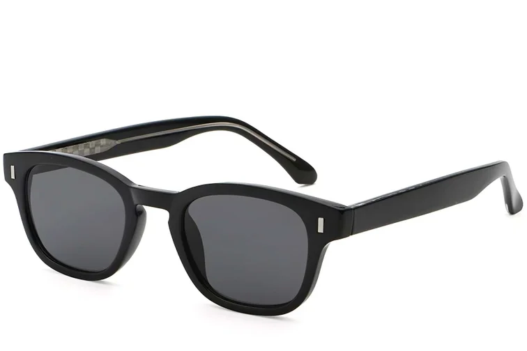 Occhiali da sole ovali in plastica nera #BS2503-0329
