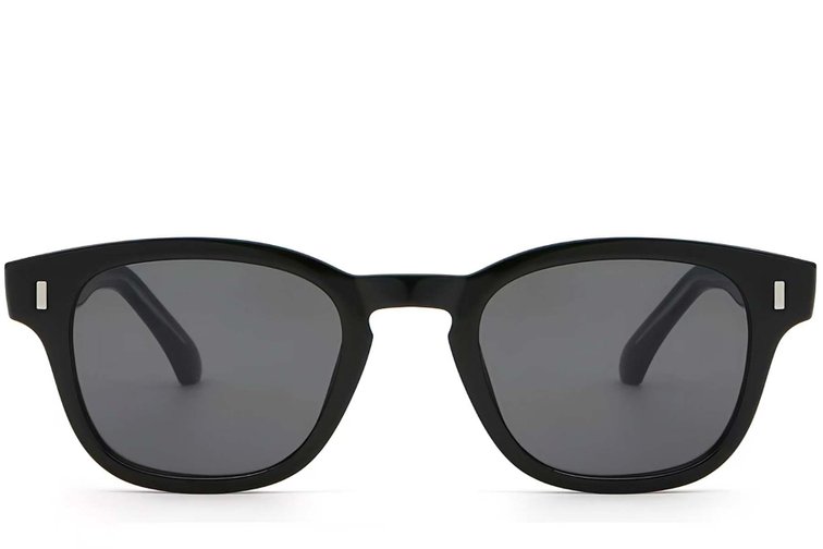 Occhiali da sole ovali in plastica nera #BS2503-0329