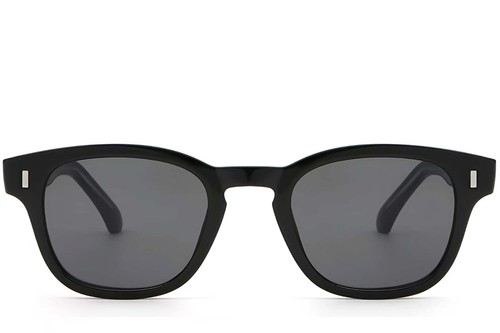Lunettes de soleil ovales en plastique noir #BS2503-0329