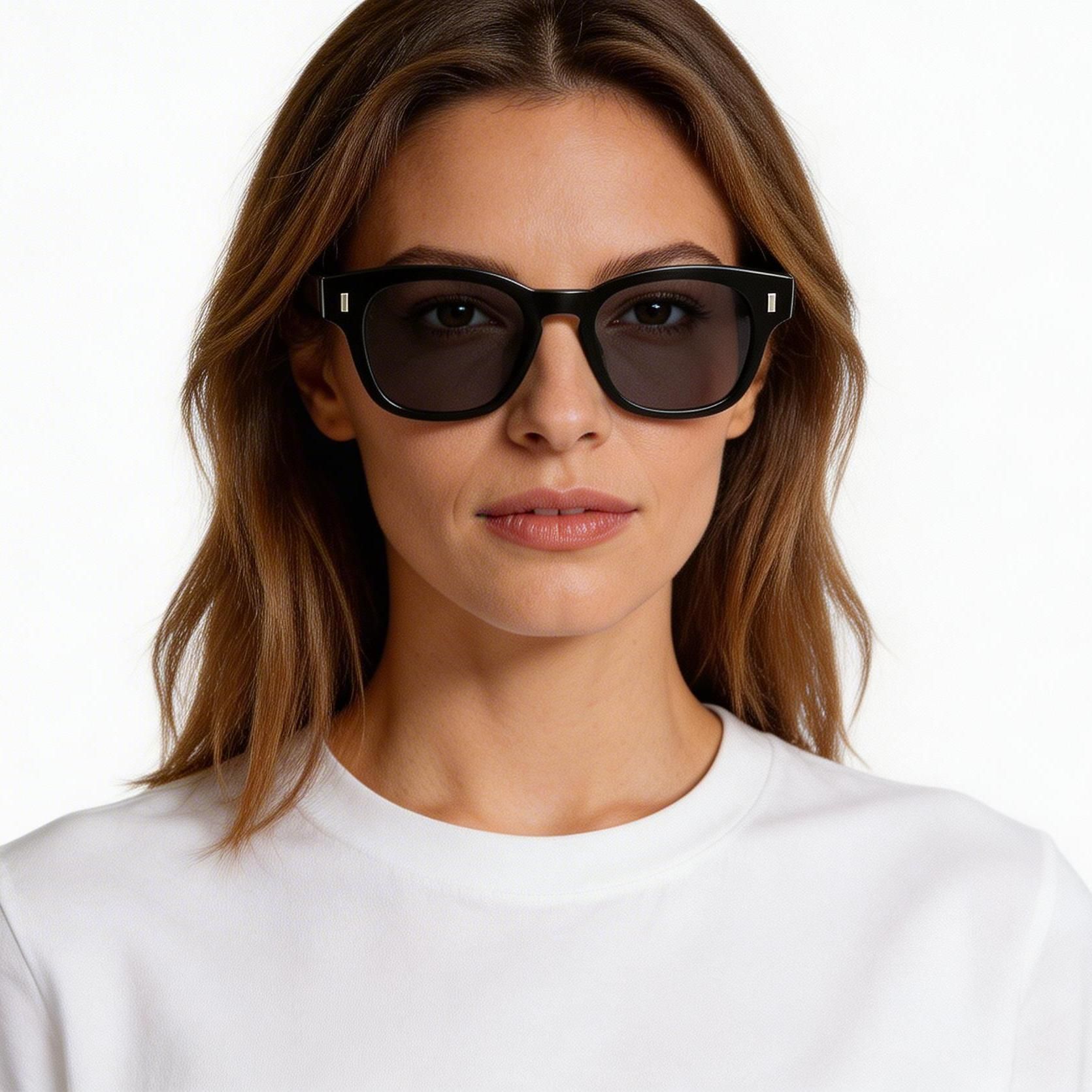 Oval Black Plastic Sunglasses #BS2503-0329