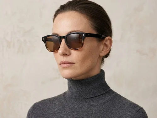 Lunettes de soleil ovales en plastique écaille de tortue #BS2503-0330