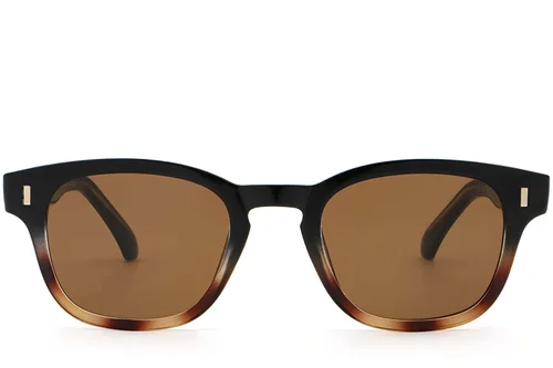 Lunettes de soleil ovales en plastique écaille de tortue #BS2503-0330