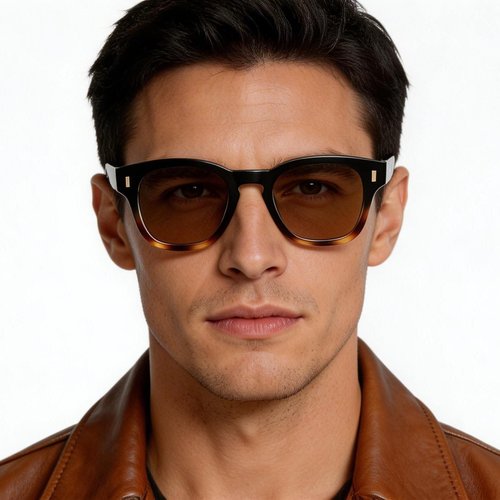Lunettes de soleil ovales en plastique écaille de tortue #BS2503-0330