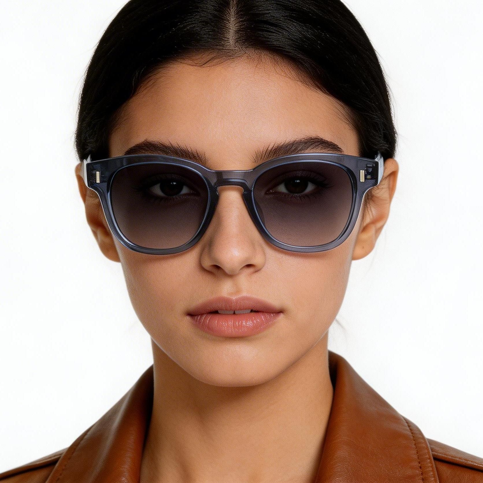 Oval Blue Plastic Sunglasses #BS2503-0331