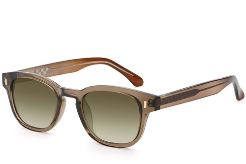 Lunettes de soleil ovales en plastique marron #BS2503-0333