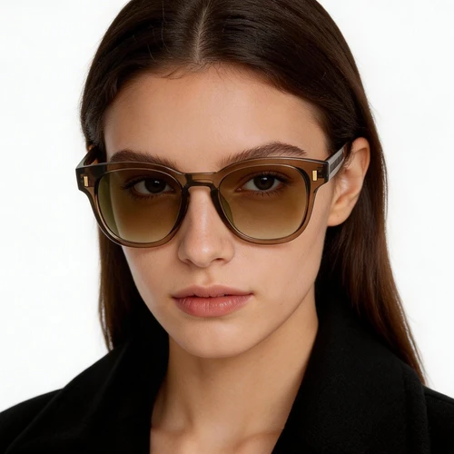 Oval Brown Plastic Sunglasses #BS2503-0333
