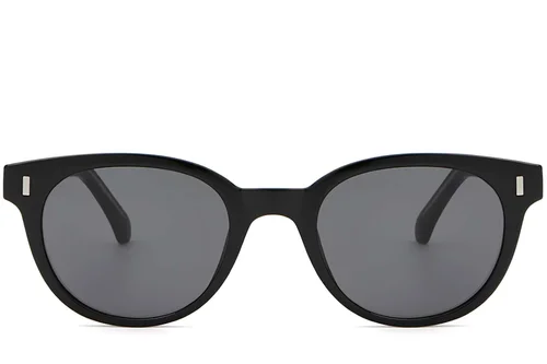 Lunettes de soleil ovales en plastique noir #BS2503-0334