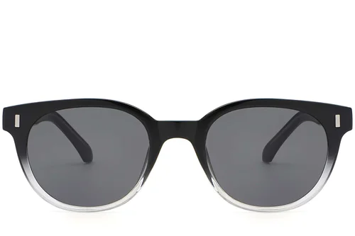 Lunettes de soleil ovales en plastique noir #BS2503-0335