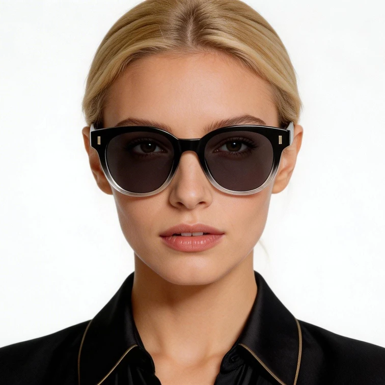 Gafas de sol ovaladas de plástico negro n.° BS2503-0335