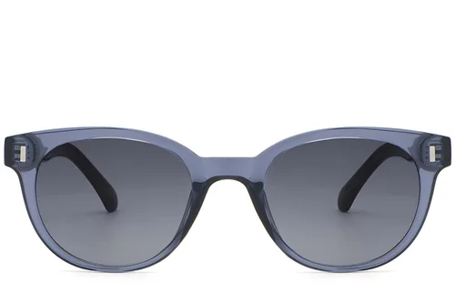 Lunettes de soleil ovales en plastique bleu #BS2503-0336