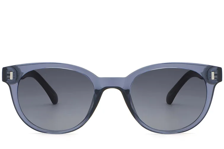 Gafas de sol ovaladas de plástico azul #BS2503-0336