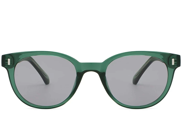 Occhiali da sole ovali in plastica verde #BS2503-0338