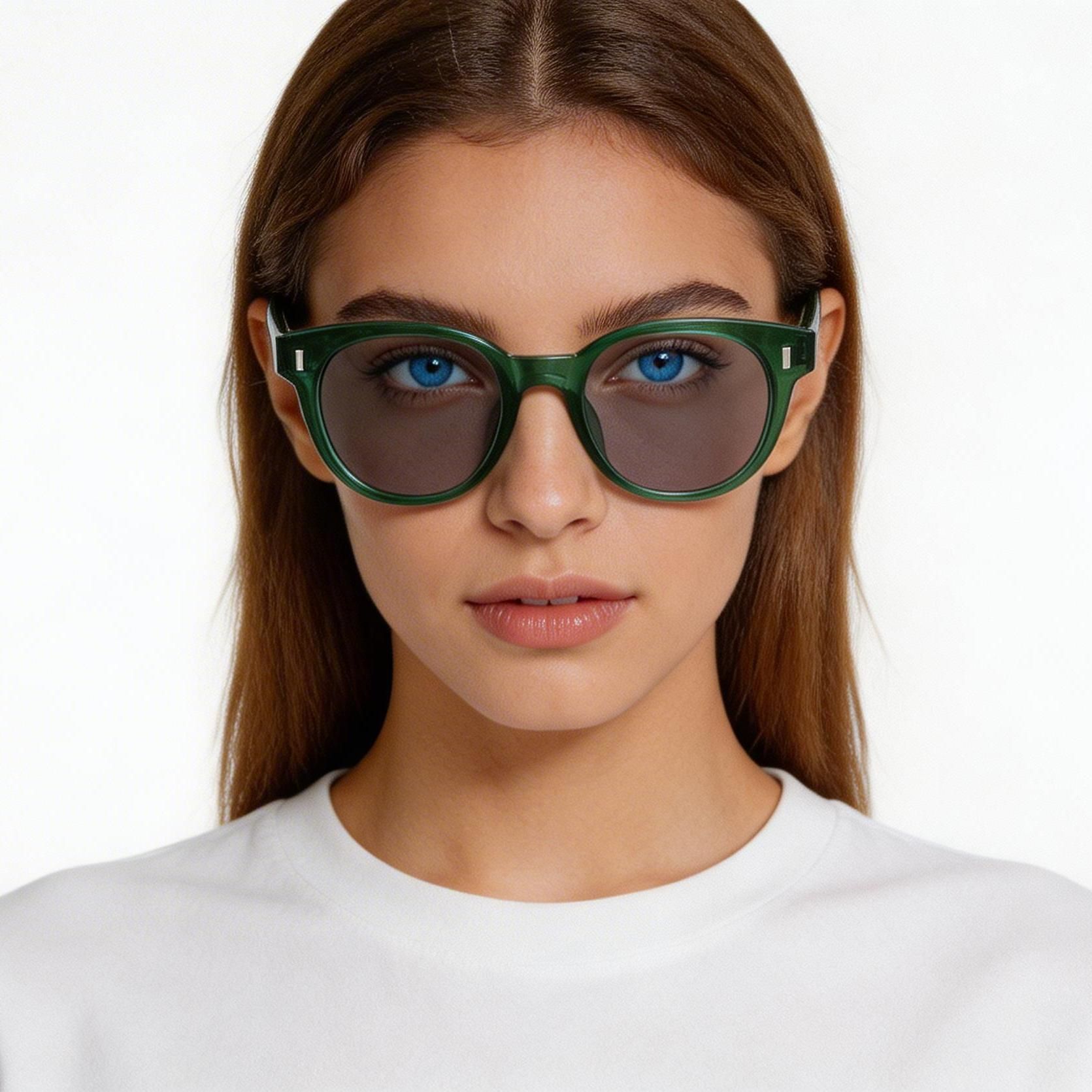 Oval Green Plastic Sunglasses #BS2503-0338
