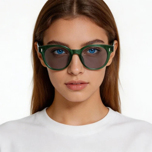 Oval Green Plastic Sunglasses #BS2503-0338