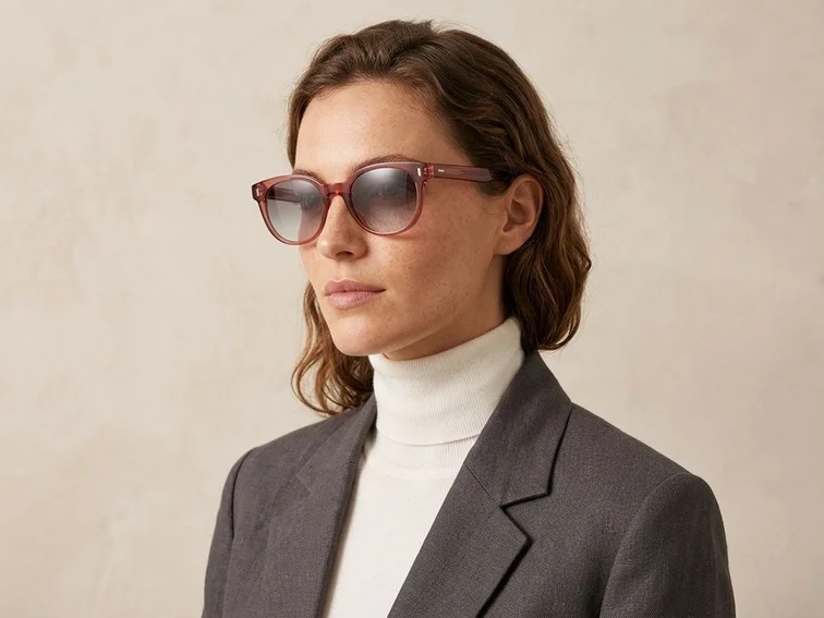 Oval Red Plastic Sunglasses #BS2503-0339