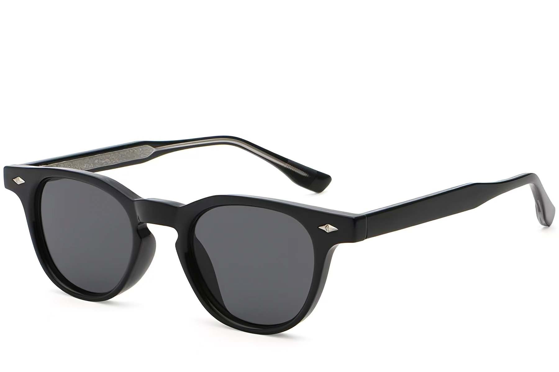 Oval Black Plastic Sunglasses #BS2503-0340