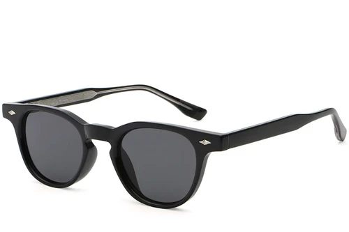 Oval Black Plastic Sunglasses #BS2503-0340