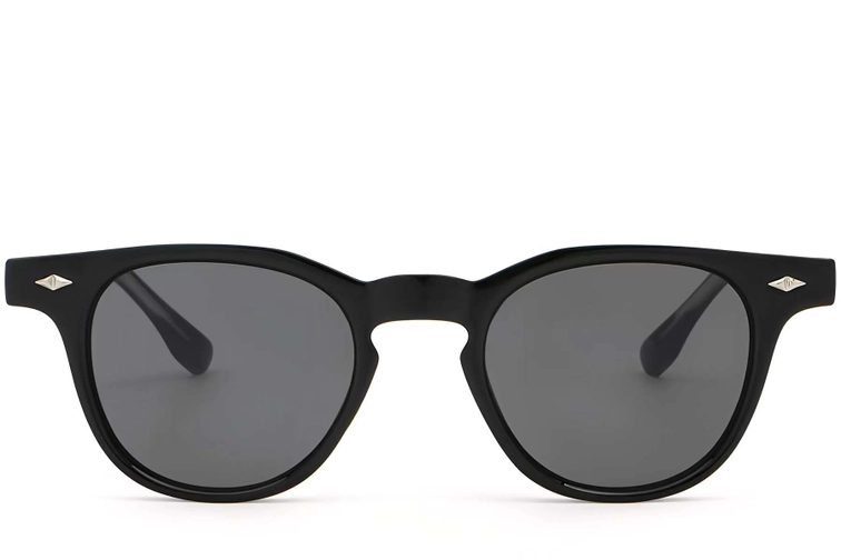 Oval Black Plastic Sunglasses #BS2503-0340