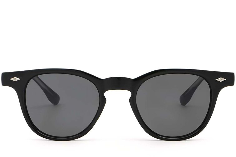 Occhiali da sole ovali in plastica nera #BS2503-0340
