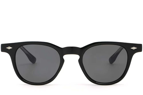 Oval Black Plastic Sunglasses #BS2503-0340