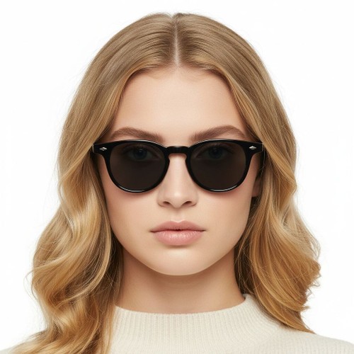 Oval Black Plastic Sunglasses #BS2503-0340