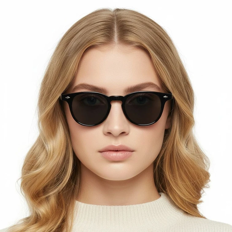 Oval Black Plastic Sunglasses #BS2503-0340
