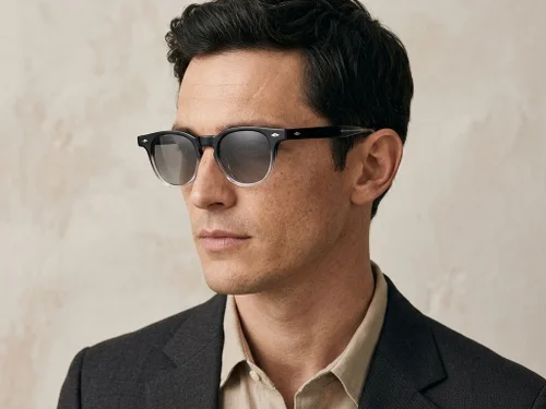 Lunettes de soleil ovales en plastique noir #BS2503-0341
