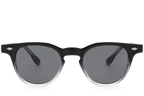 Lunettes de soleil ovales en plastique noir #BS2503-0341