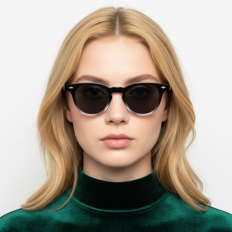 Gafas de sol ovaladas de plástico negro n.° BS2503-0341