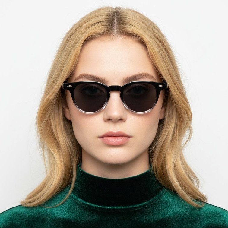 Gafas de sol ovaladas de plástico negro n.° BS2503-0341