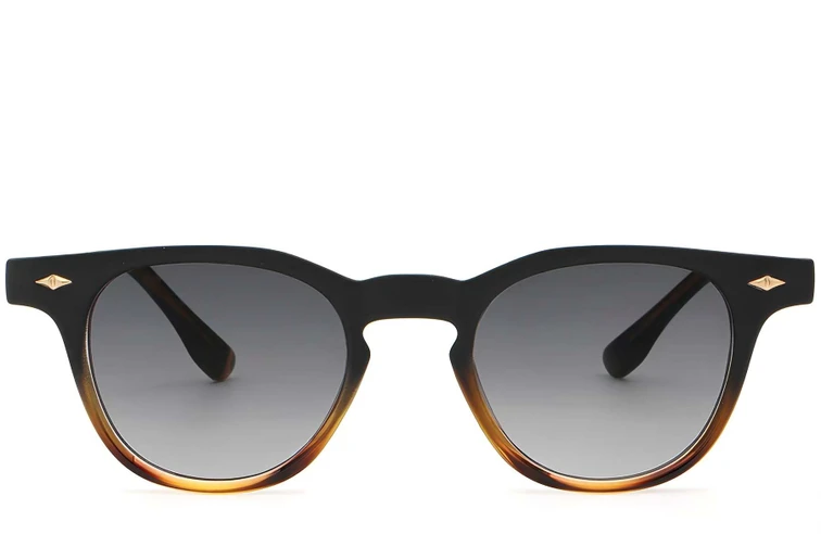 Gafas de sol ovaladas de plástico con diseño de carey n.° BS2503-0342
