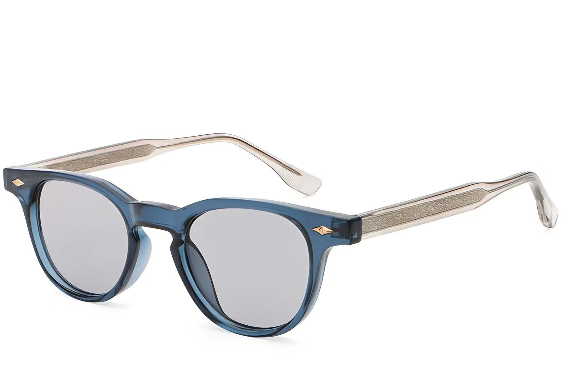 Oval Blue Plastic Sunglasses #BS2503-0343