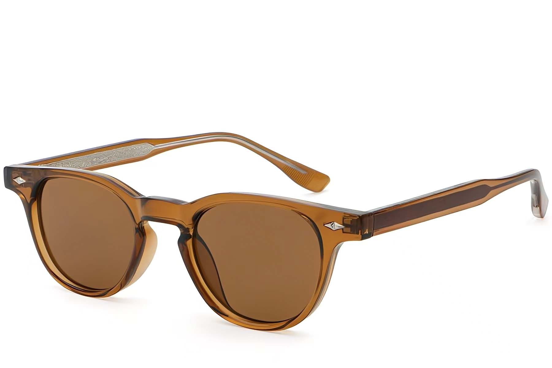 Oval Brown Plastic Sunglasses #BS2503-0344