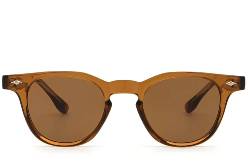 Oval Brown Plastic Sunglasses #BS2503-0344