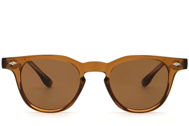 Gafas de sol ovaladas de plástico marrón n.° BS2503-0344