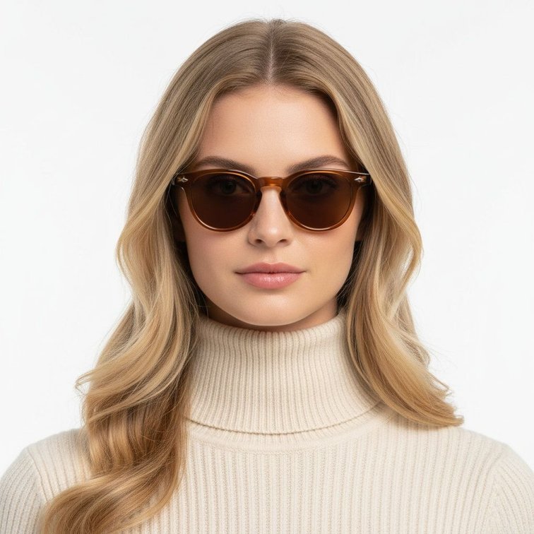 Gafas de sol ovaladas de plástico marrón n.° BS2503-0344